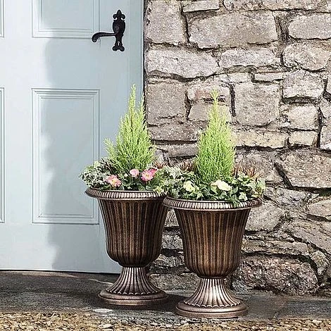 Garden Grow Set Of Two Urn Planters 1 Garden Grow Set Of Two Urn Planters