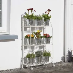 Three-tier Highbury Folding Metal Plant Stand -Green Us Garden G2663 2