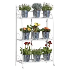 Three-tier Highbury Folding Metal Plant Stand -Green Us Garden G2663 5