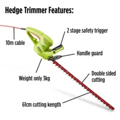 Garden Gear 600W Hedge Trimmer 16 Garden Gear 600W Hedge Trimmer -Green Us Garden G2759 8